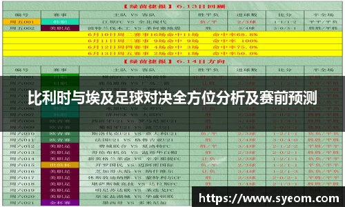比利时与埃及足球对决全方位分析及赛前预测