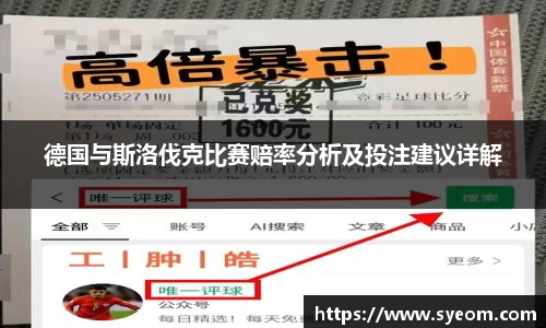 德国与斯洛伐克比赛赔率分析及投注建议详解